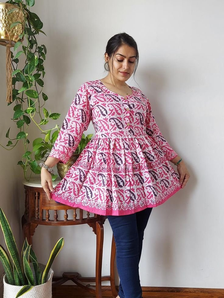 Printed Rayon Straight Kurti