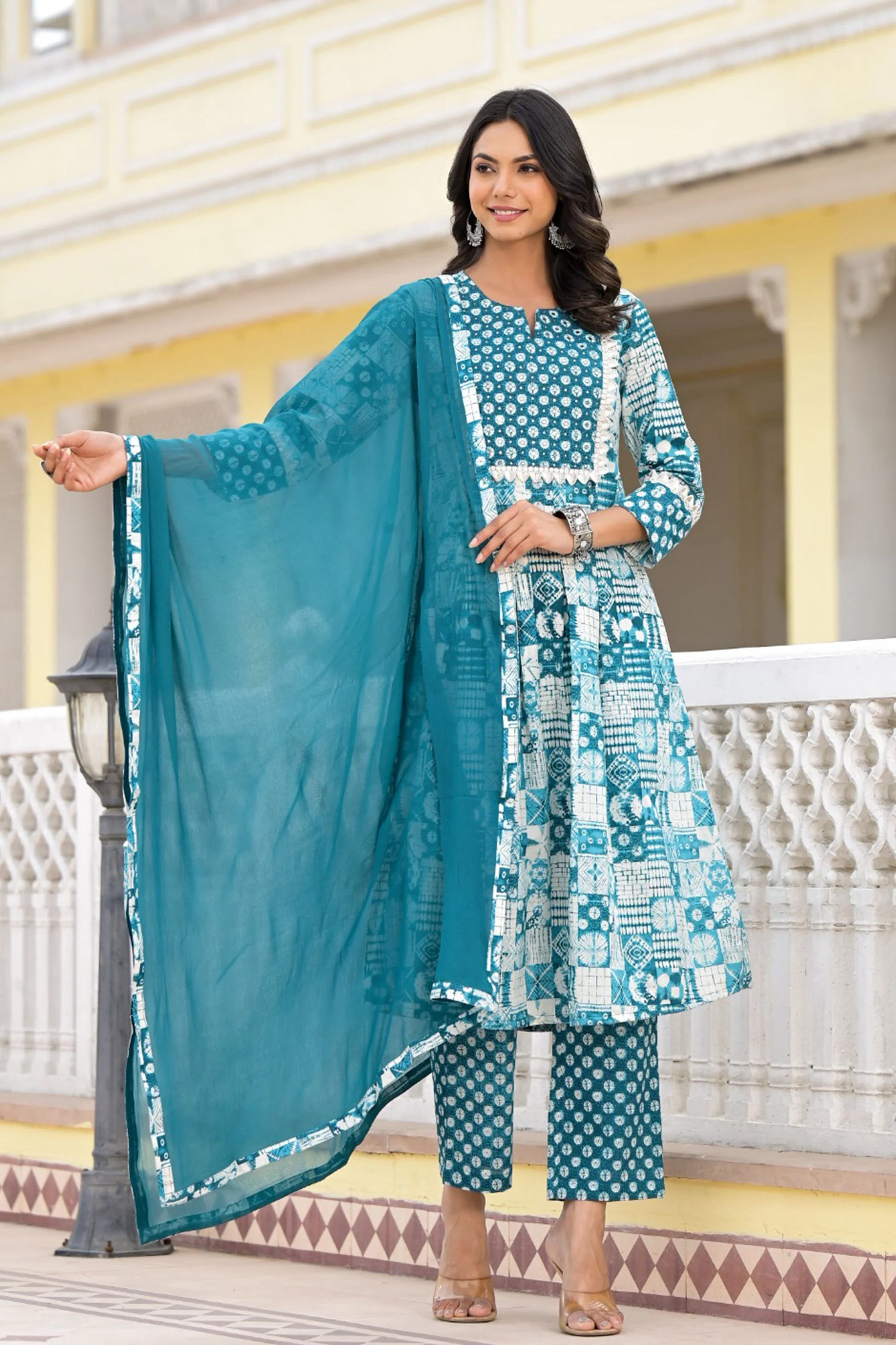Floral Print Anarkali Kurti